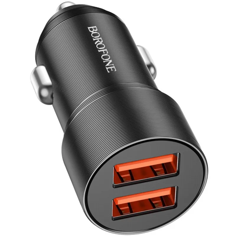 АЗП Borofone BZ19B Wisdom PD30W+QC3.0 total 48W (1USB-A/1C) – Black. Фото 2 з 3