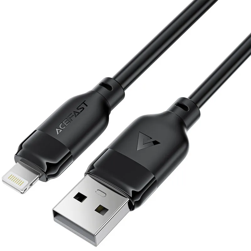 Дата кабель Acefast C16-02 USB to Lightning 2.4A (1.2m) – Black. Фото 3 з 5