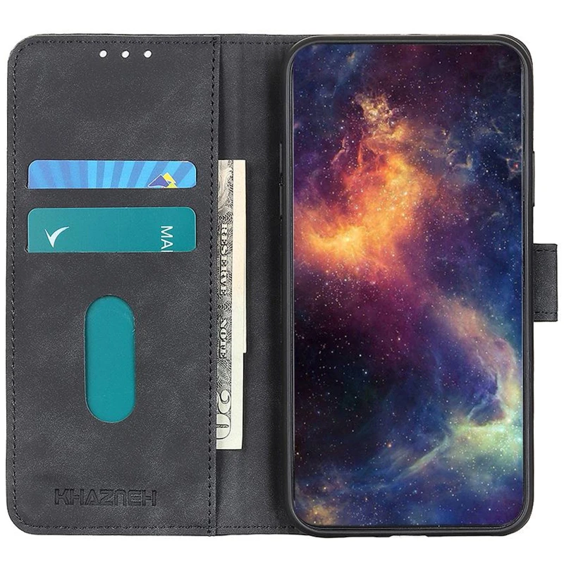 Шкіряний чохол-книжка KHAZNEH Retro для Samsung Galaxy A26 5G – Black. Фото 2 з 4
