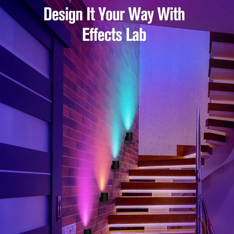 Настінна LED лампа RGB Intelligent wall lamp 4 pcs with Bluetooth European plug with app – Black. Фото 3 з 6