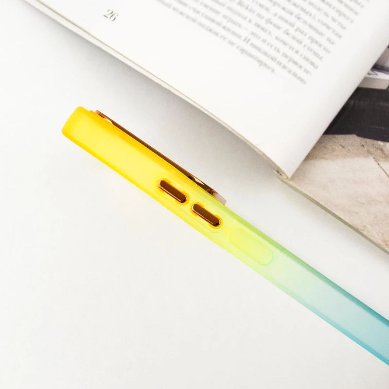 Силіконовий чохол фреш на Xiaomi Redmi Note 13 4G – Бірюзовий / Помаранчевий. Фото 7 з 9