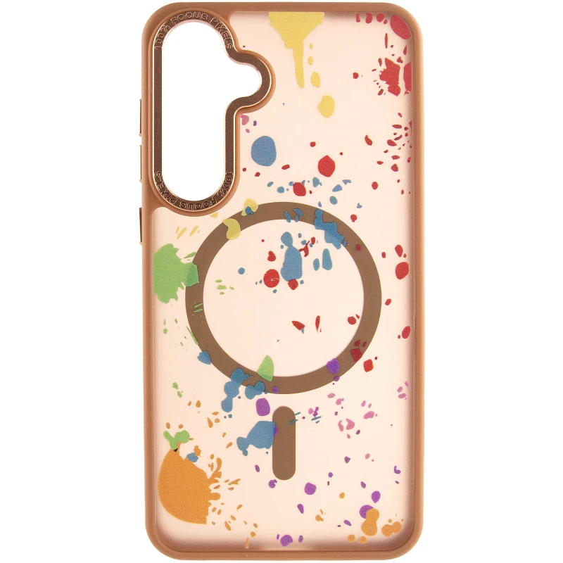 Чехол абстракция рисования с MagSafe для Samsung Galaxy S24 – Desert gold. Фото 3 из 6