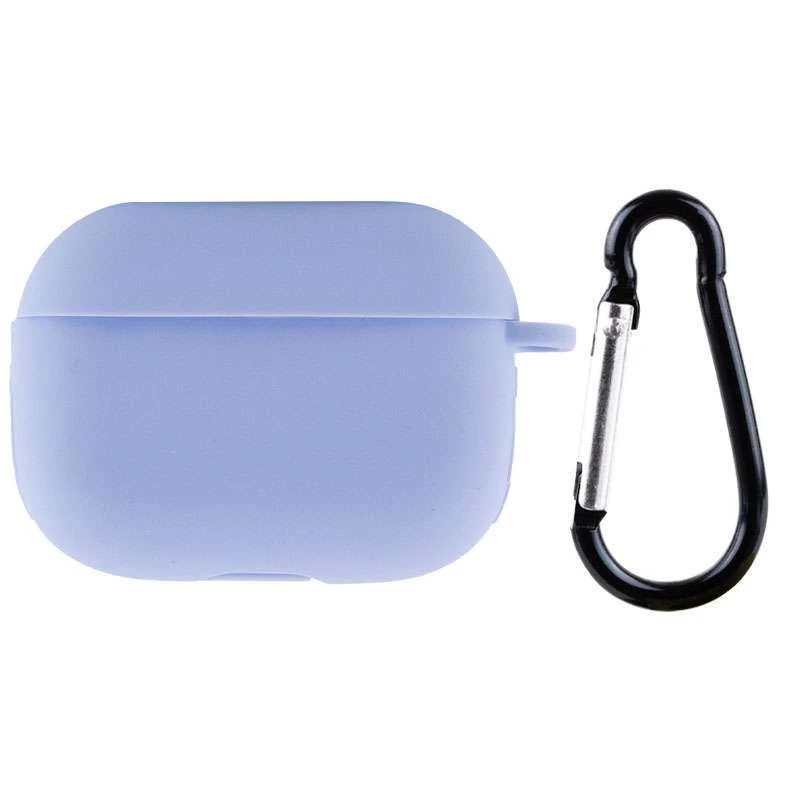 

Силиконовый футляр New с карабином для наушников Airpods Pro (Голубой / Lilac Blue), Блакитний / lilac blue