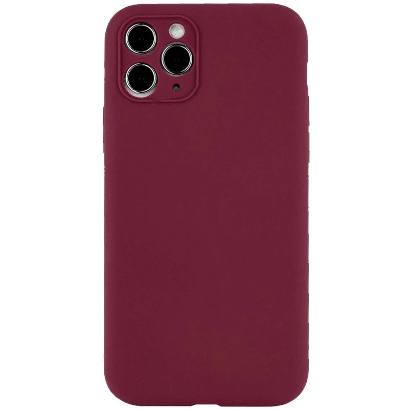 

Чехол с защитой камеры Silicone Case Apple iPhone 12 Pro Max (6.7") (Бордовый / Plum), Бордовий / plum