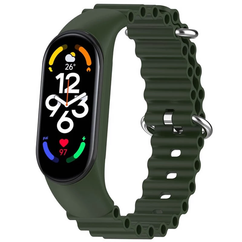 

Ремешок Ocean Band для Xiaomi Mi Band 7/6/5/4/3 (Зеленый / Green), Зелений / green