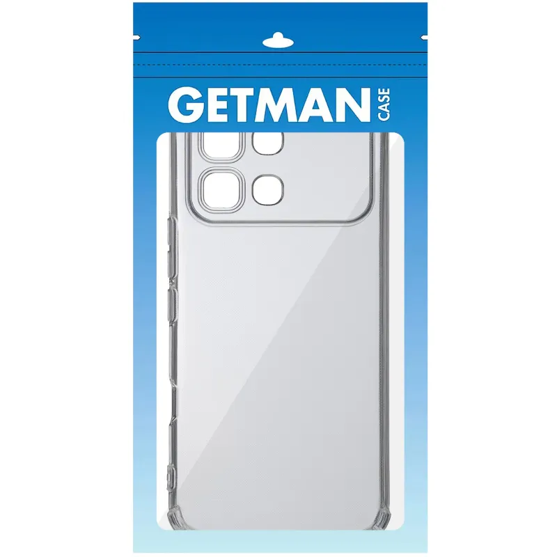 Ультратонкий силіконовий чохол GETMAN з критими бортами та камерою для Infinix Note Edge – Безбарвний (прозорий). Фото 3 з 3