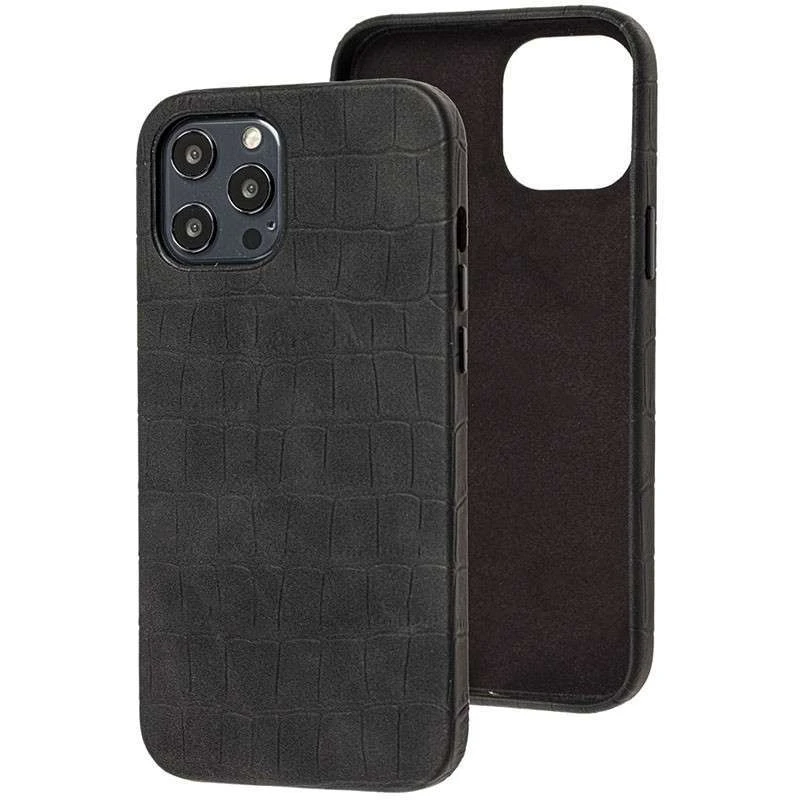 

Кожаный чехол Croco для Apple iPhone 12 (Black)
