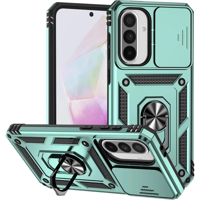 Протиударний чохол Serge Ring з кільцем на Samsung Galaxy A37 5G – Зелений. Фото 1 з 4