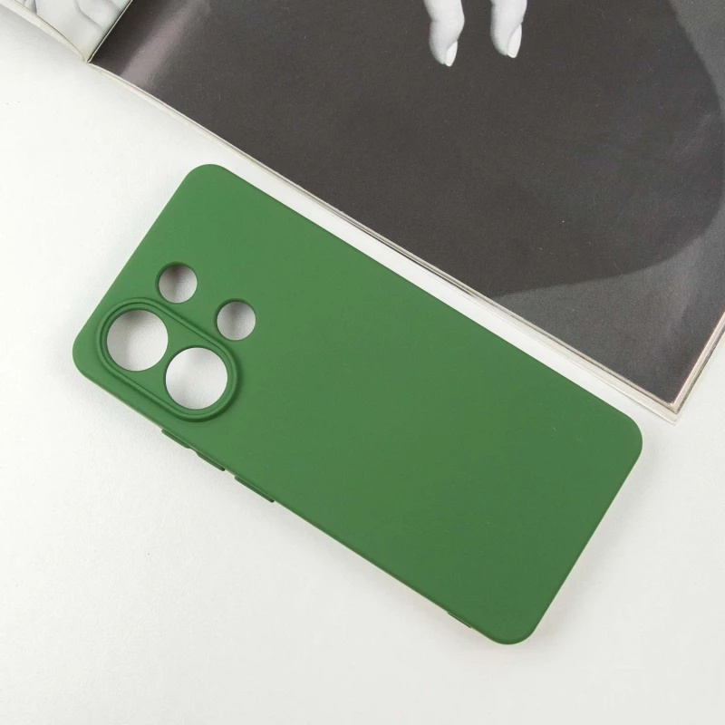 Чохол Silicone Case Lakshmi Plus з закритою камерою на Xiaomi Redmi Note 13 5G – Зелений / Dark green. Фото 2 з 6
