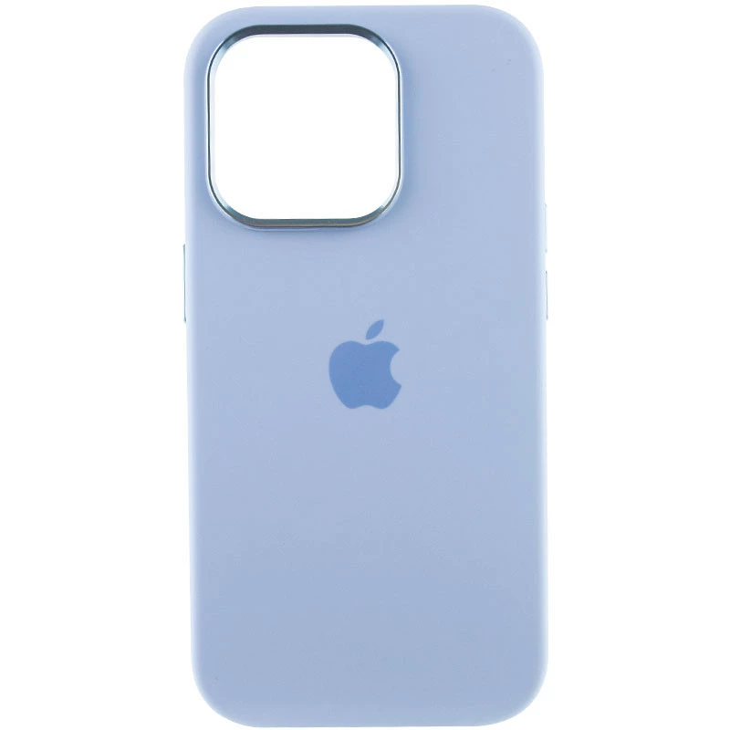 Чехол Silicone Case с металлическими кнопками для Apple iPhone 14 Pro Max (6.7") – Голубой / Blue Fog. Фото 3 из 9