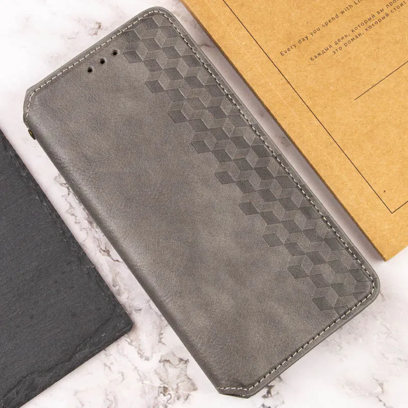 Чехол книжка GETMAN Cubic для Xiaomi 14 – Серый. Фото 7 из 7