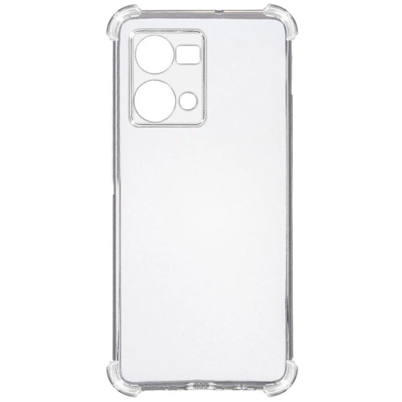 Ультратонкий силіконовий чохол GETMAN з критими бортами та камерою для Oppo Reno 7 4G – Безбарвний (прозорий). Фото 3 з 5
