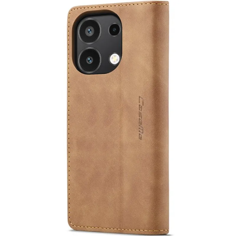 Шкіряний чохол-книжка CaseMe Velvet Nubuck для Xiaomi Redmi Note 13 4G – Brown. Фото 4 з 6