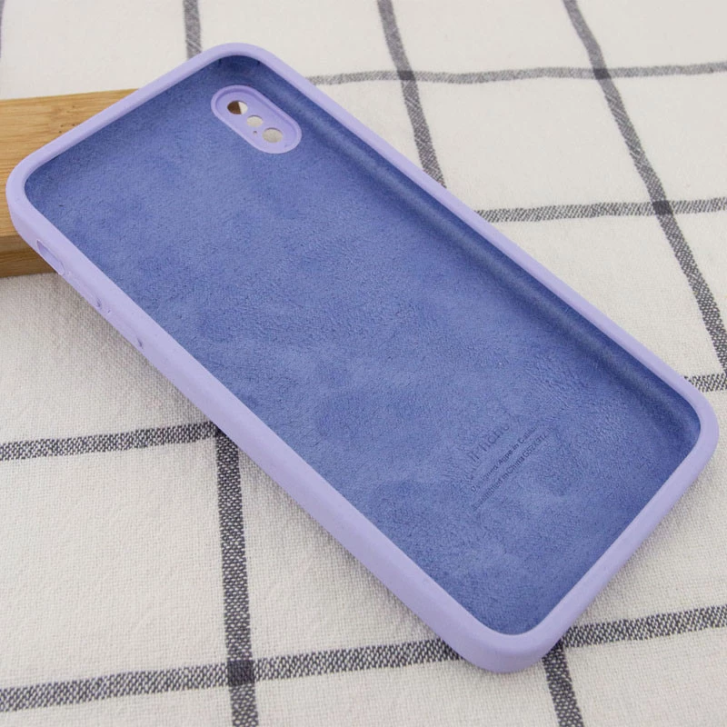 Чехол Silicone Case Square L с защитой камеры для Apple iPhone X (5.8") – Сиреневый / Dasheen. Фото 2 из 3