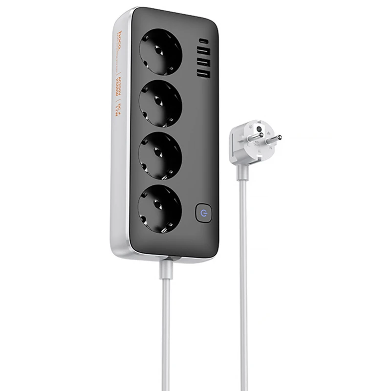 Удлинитель Hoco AC21 Sunlight 4-bit (1C/3A/4xSocket) (3m) фото 1 из 1
