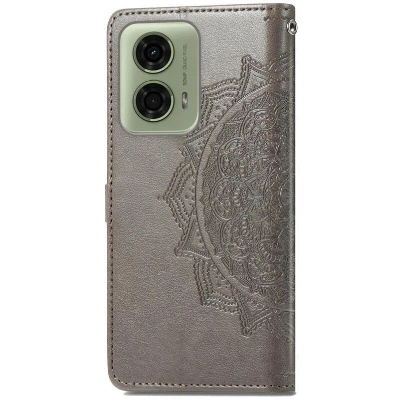 Шкіряний чохол-книжка Art Case з візитницею для Motorola Moto E14 – Сірий. Фото 5 з 5