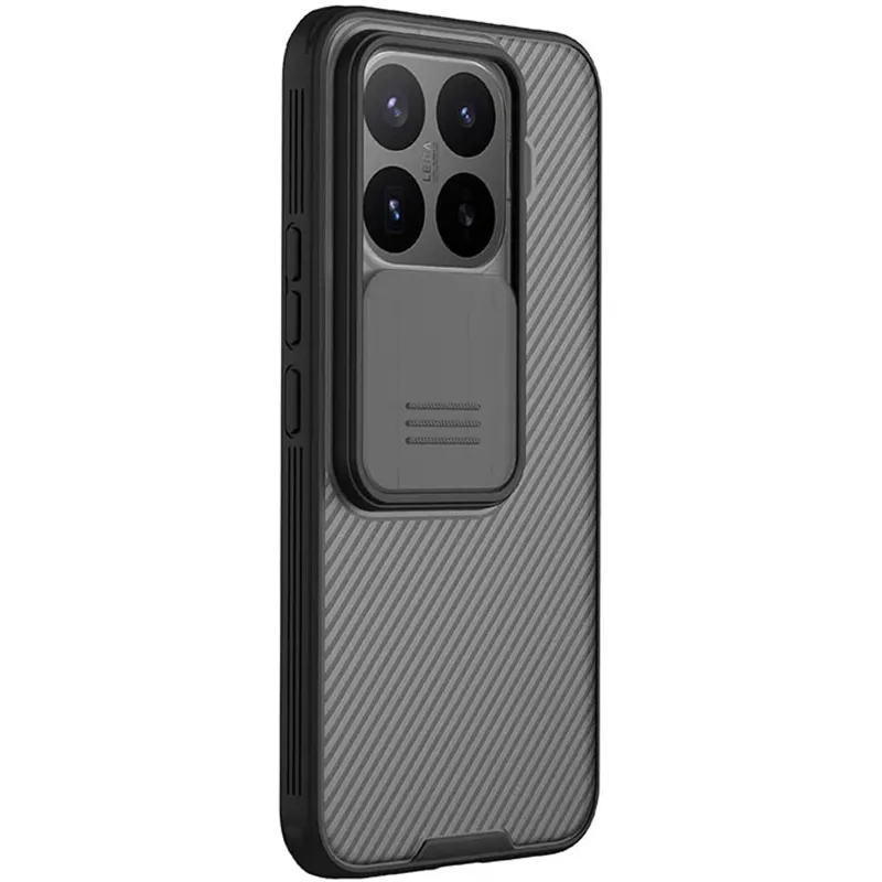 Карбоновая накладка Nillkin Pro со шторкой для камеры для Xiaomi 17T – Transparent black. Фото 1 из 4
