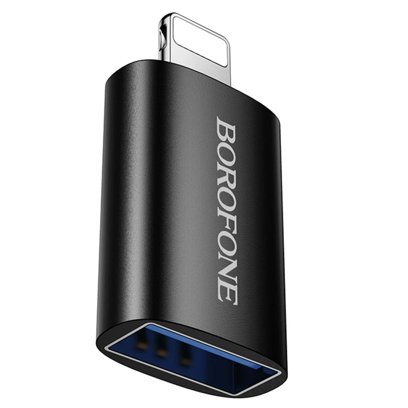 Перехідник Borofone BV26 Lightning Male to USB Female USB2.0 – Black. Фото 5 з 6