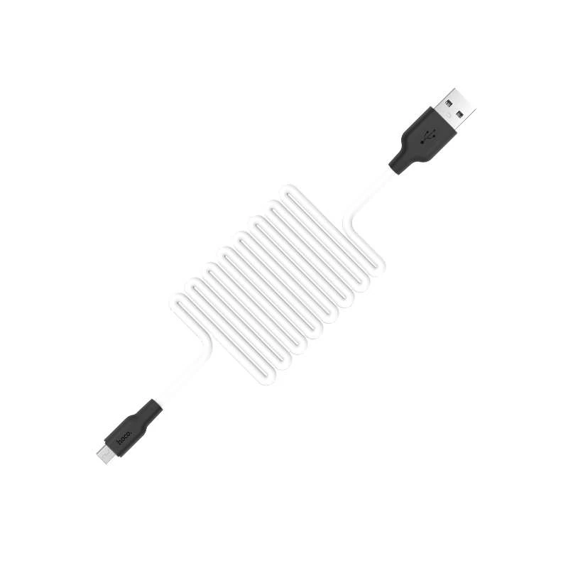 Дата кабель Hoco X21 Silicone MicroUSB Cable (1m) – Чорний / Білий. Фото 3 з 5