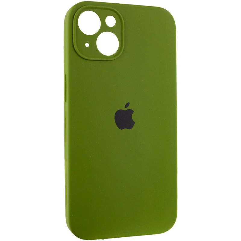 Чехол Silicone Case с защитой камеры для Apple iPhone 13 (6.1") – Зеленый / Dark Olive. Фото 3 из 7