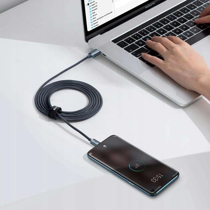 Дата кабель Baseus Crystal Shine Series Type-C to Type-C 100W (1.2m) (CAJY00060) – Black. Фото 3 з 4