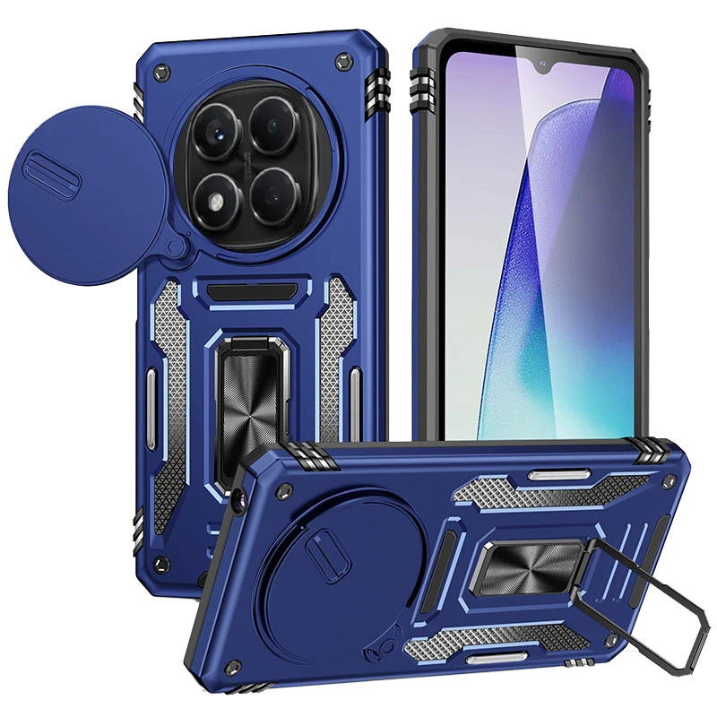 Ударостійкий чохол Square Ring зi шторкою на камеру на Xiaomi Redmi Note 15 Pro+ 5G – Синій / Navy. Фото 1 з 1