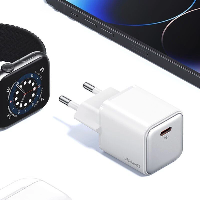 СЗУ Usams US-CC183 PD20W 1C X-ron Series – White. Фото 4 из 4