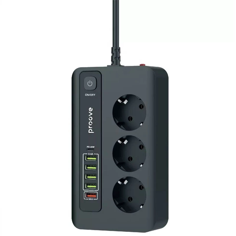

Сетевой фильтр Proove Power Socket PD-03 (3xSocket+5xUSB+1xType-C 20W) (2m) (Black)