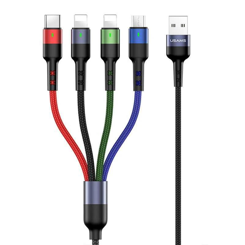

Дата кабель Usams US-SJ411 U26 4in1 USB to Combo 2A (0.35m)