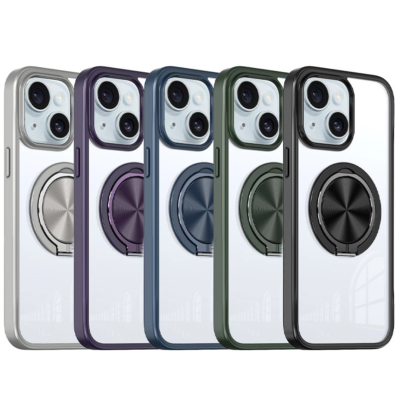 TPU+PC чехол с магнитом и кольцом для Apple iPhone 15 (6.1") фото 1 из 1