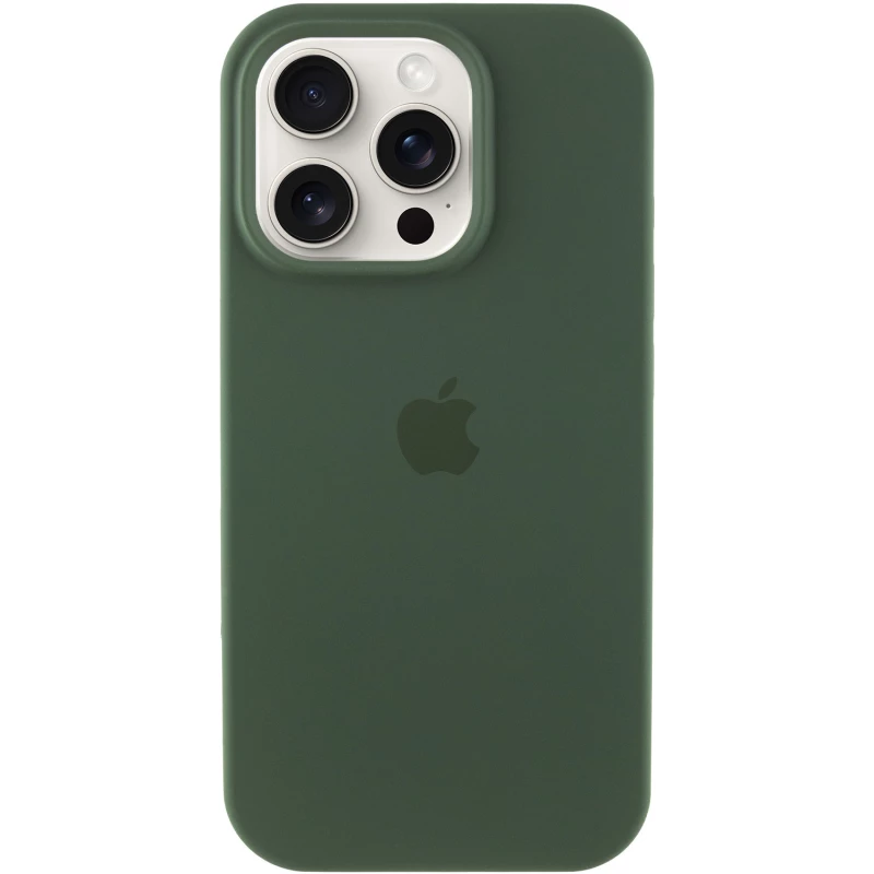 

Чехол Silicone Case с закрытым низом для Apple iPhone 16 Pro Max (Зеленый / Cyprus Green), Зелений / cyprus green