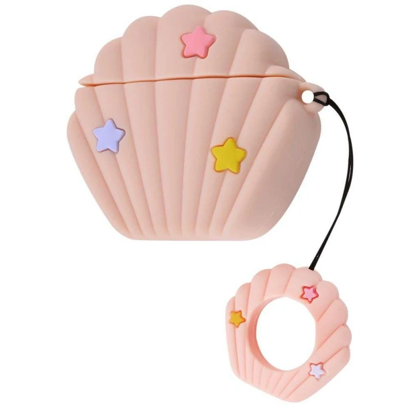 

Силиконовый футляр Sea Shell для наушников AirPods 1/2 (Розовый), Рожевий