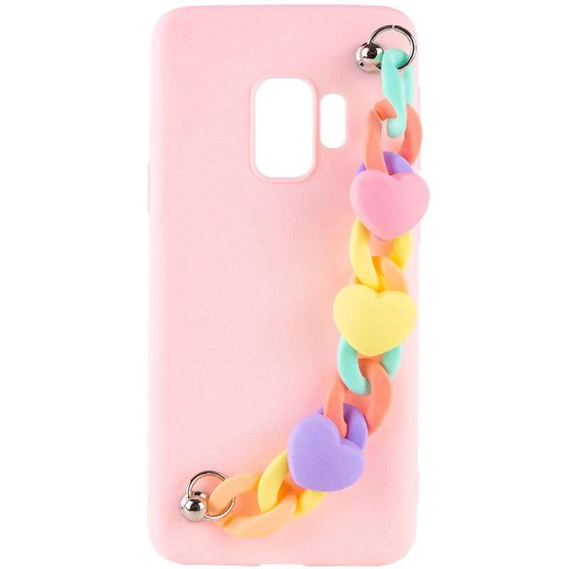

Чехол Heart с цепочкой для Samsung Galaxy S9 (Pink Sand)