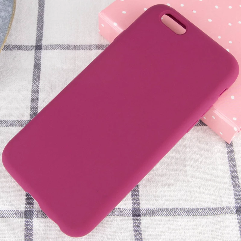 Чохол з закритим низом Silicone Case на Apple iPhone SE (2020) – Бордовий / Maroon. Фото 2 з 3