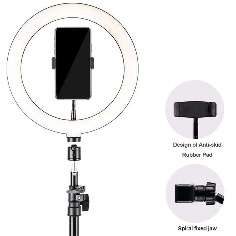 Кільцева LED-лампа з триподом Havit HV-ST7012 Pro 26см (2.1m) – Чорний. Фото 2 з 4