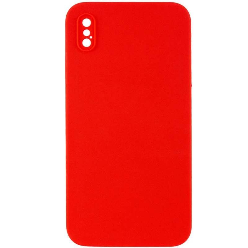 Чехол Silicone Case Square L с защитой камеры для Apple iPhone X (5.8") – Красный / Red. Фото 1 из 3