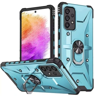 Ударостойкий чехол Pathfinder с кольцом для Samsung Galaxy A04 — Голубой / Light Blue