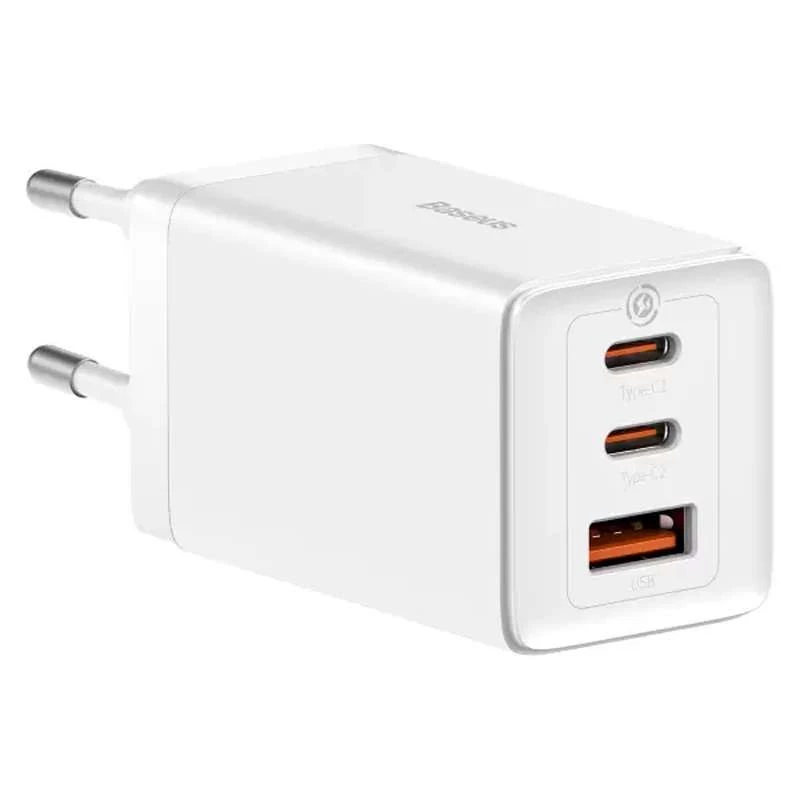 МЗП Baseus GaN5 Pro 65W 2Type-C+USB 100W EU (CCGP12020) – White. Фото 5 з 6