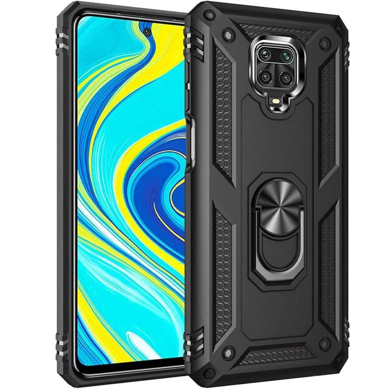 

Противоударный чехол Serge Ring с кольцом для Xiaomi Redmi Note 9s / Note 9 Pro / Note 9 Pro Max (Черный), Чорний