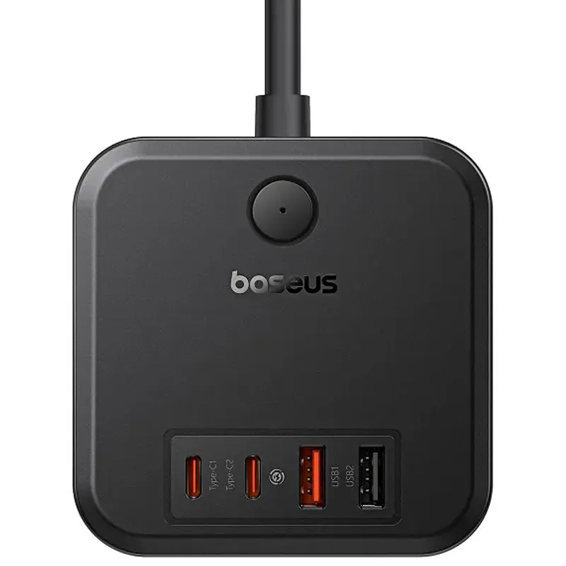 Подовжувач Baseus PowerCombo PD30W+QC3.0 (2USB-A/2C/2Socket) (1.5m) (BPS30) – Cluster Black. Фото 2 з 4