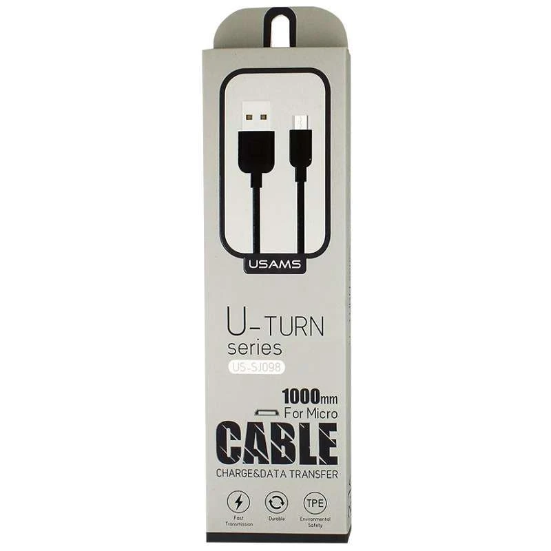 Дата кабель Usams US-SJ098 U-Turn Series USB to MicroUSB (1m) – Чорний. Фото 4 з 4