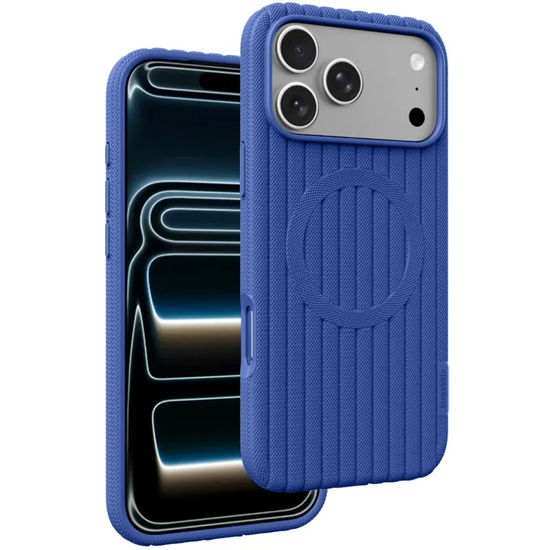 Чохол TPU Knit Case with Magnetic Fit для Apple iPhone 17 Pro Max (6.9") – Deep Blue. Фото 1 з 1