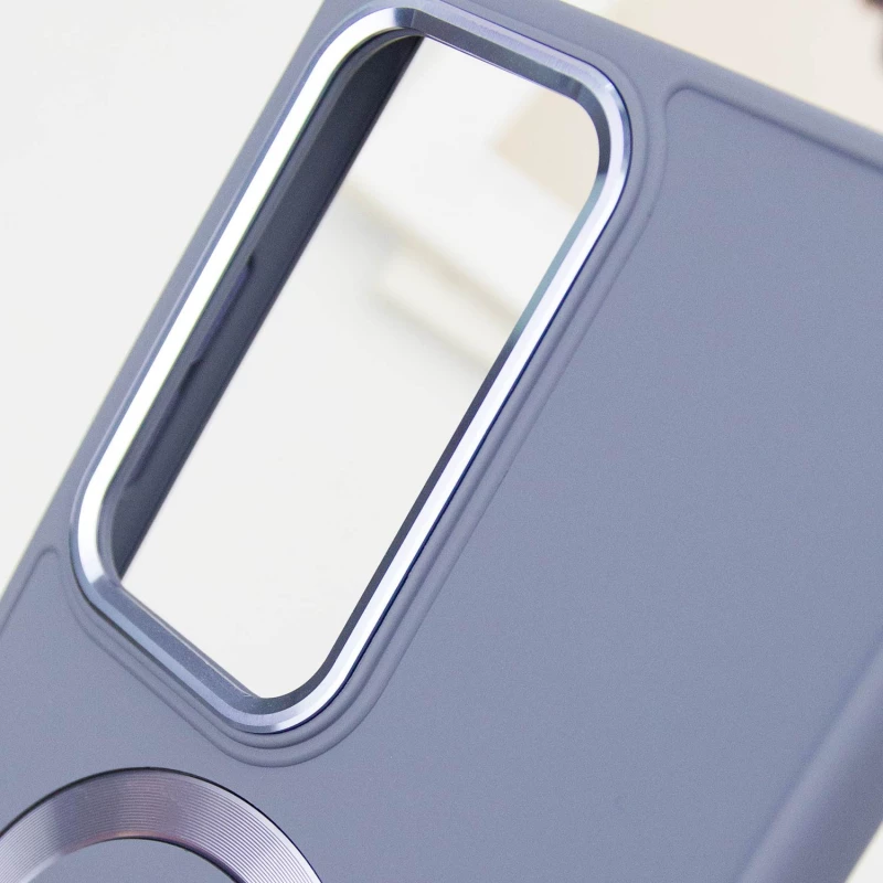 TPU чехол Bonbon с металлическими кнопками та MagSafe на Samsung Galaxy S24 Ultra – Серый / Lavender. Фото 11 из 11