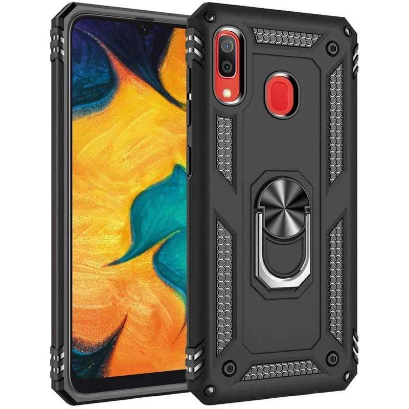 Протиударний чохол Serge Ring з кільцем на Samsung Galaxy A20 / A30 – Чорний. Фото 2 з 6