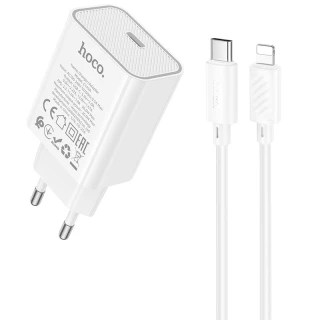 МЗП Hoco C143A Benefit PD20W (1USB-C) + кабель Type-C to Lightning фото 1 з 1