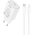 СЗУ Hoco C143A Benefit PD20W (1USB-C) + кабель Type-C to Lightning – White. Фото 1 из 8