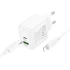 СЗУ Hoco CS55A Surplus PD30W+QC3.0 (1USB-A/1C) + Type-C to Lightning – White. Фото 3 из 7