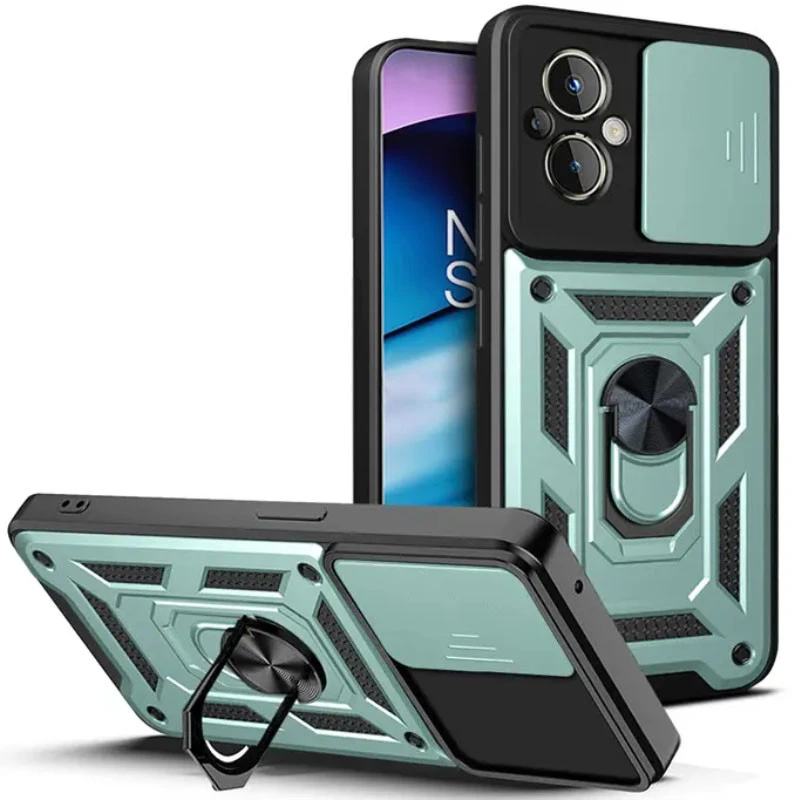 Удароміцний чохол Ummi Camshield Serge Ring (in box) для Xiaomi Poco M5 – Зелений / Green. Фото 1 з 2