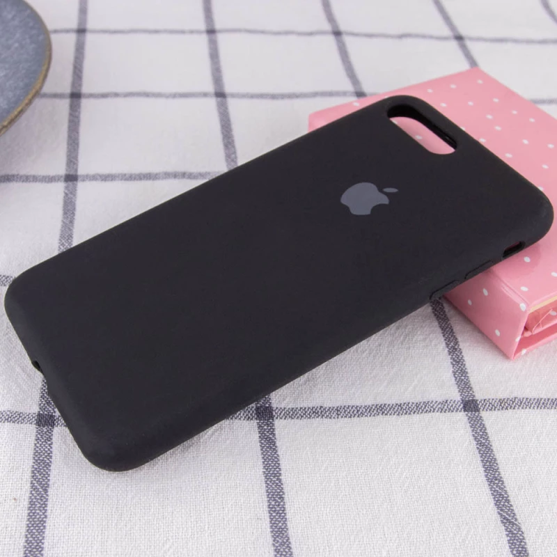 Чохол Silicone Case з закритим низом на Apple iPhone 7 plus / 8 plus – Чорний / Black. Фото 2 з 3