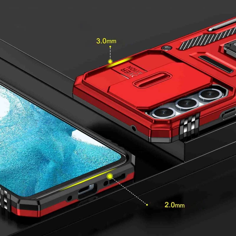 Ударостійкий чохол Square Ring зi шторкою на камеру на Samsung Galaxy A36 5G – Червоний / Red. Фото 15 з 17